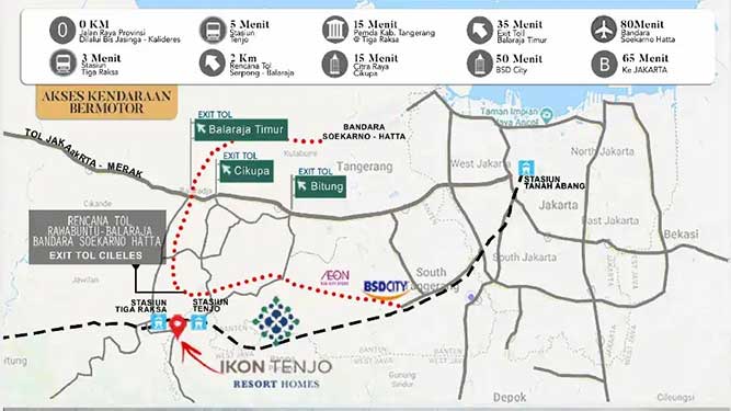 Peta lokasi perumahan Ikon Tenjo Resort Homes