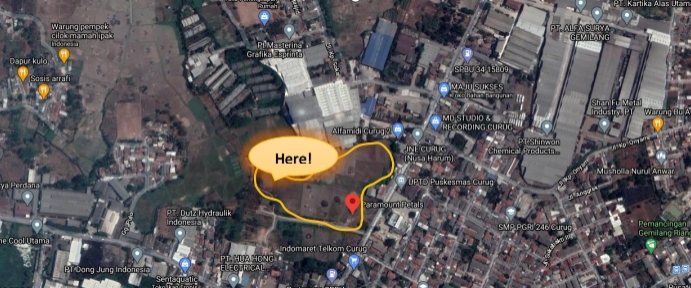 Lokasi proyek hunian Paramount Petals Curug Tangerang