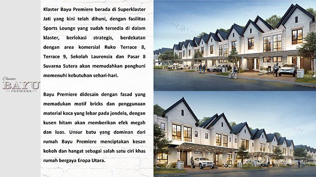 Klaster Bayu Premiere dengan banyak keunggulan