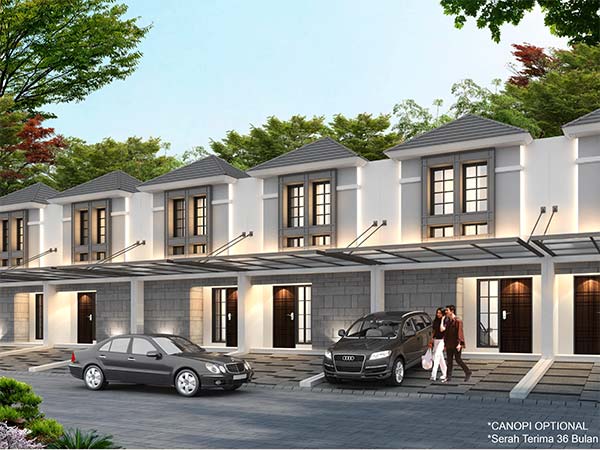 Fasad rumah cluster Dalton House Millennium City Parung Panjang