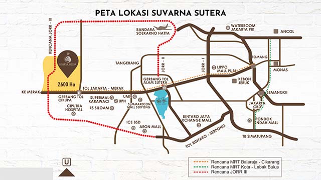 Lokasi kawasan Suvarna Sutera Tangerang