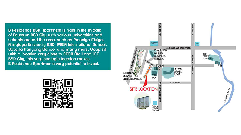 Peta lokasi apartemen B Residence BSD City